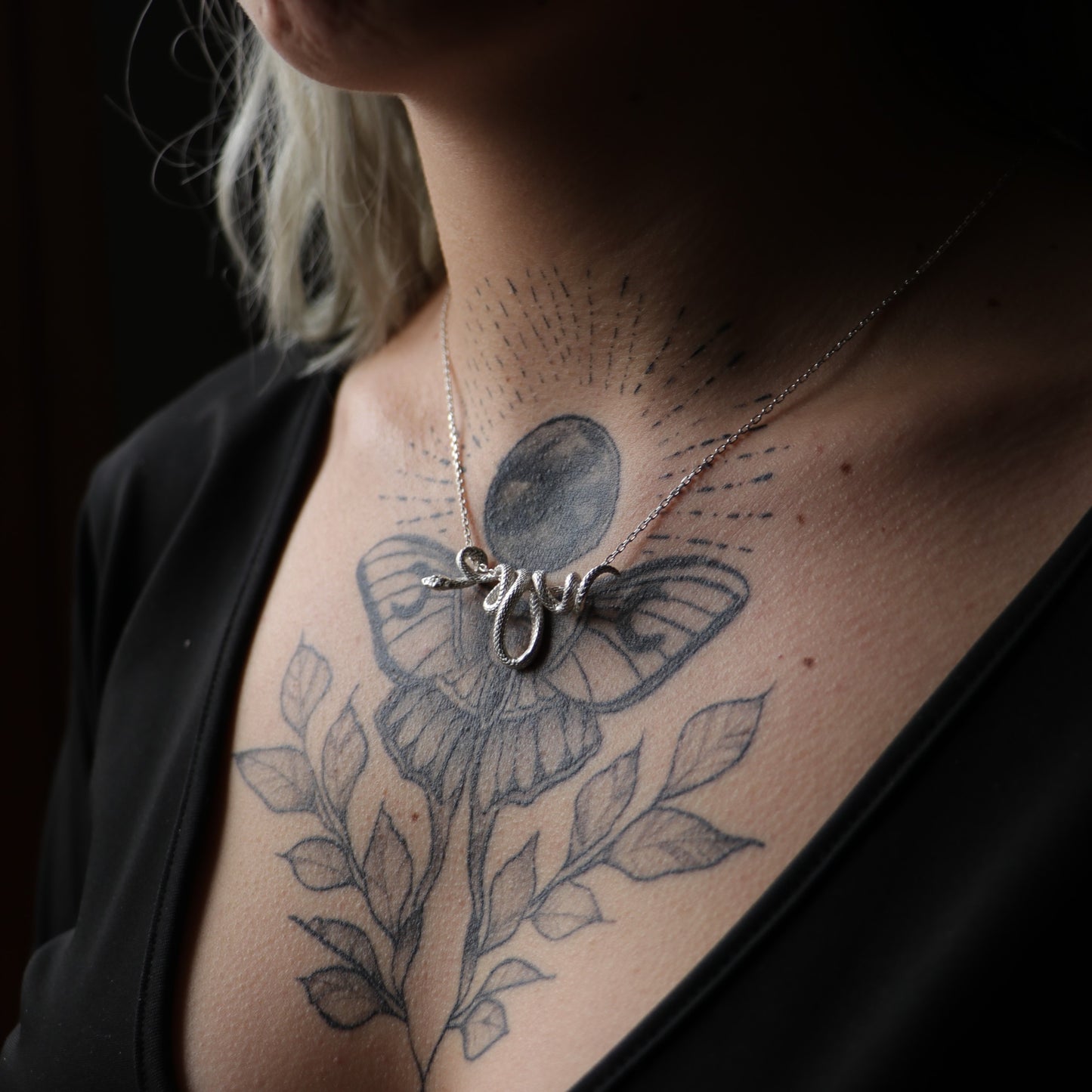 Coiled Snake 925 Silver Gold Plated Necklace