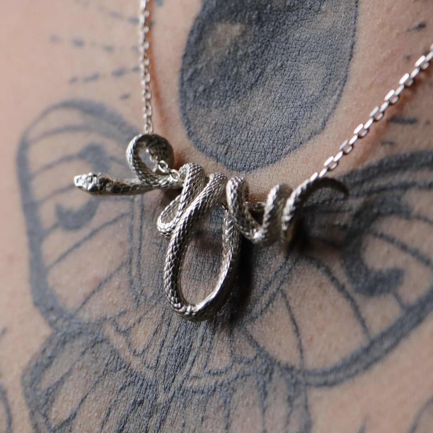 Coiled Snake 925 Silver Gold Plated Necklace