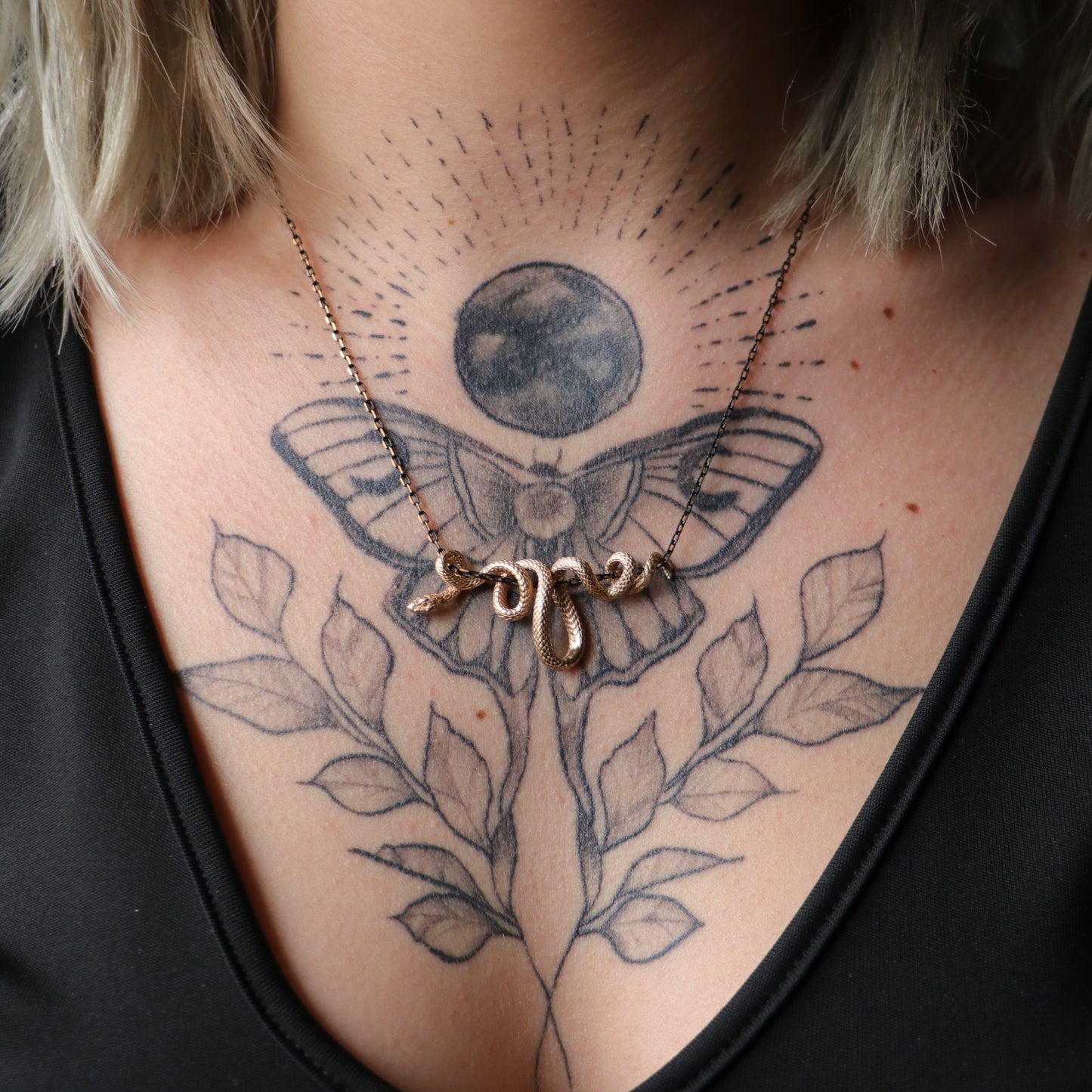 Coiled Snake 925 Silver Gold Plated Necklace