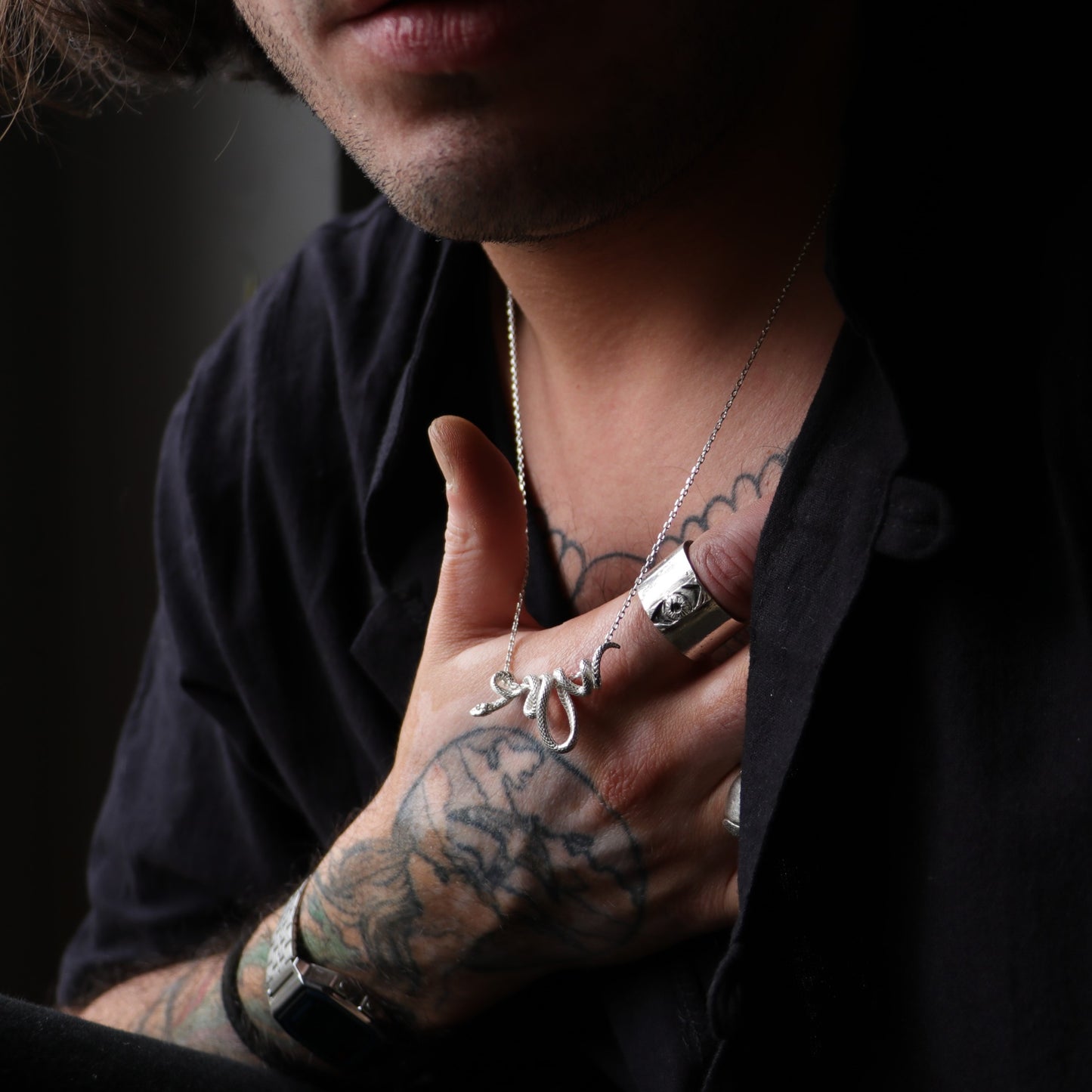 Sarmal Yılan 925 Gümüş Altın Kaplama Kolye