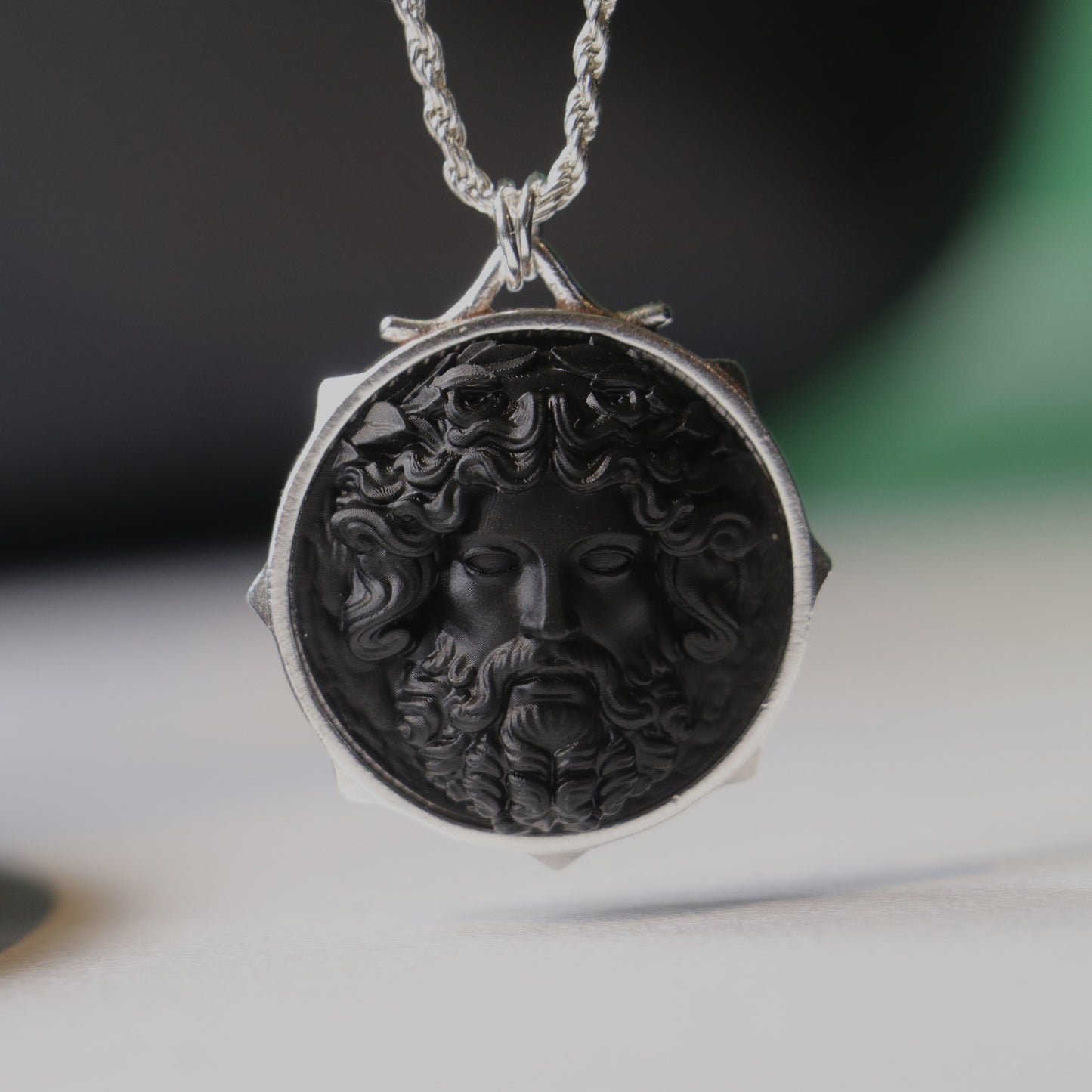 Marble Lion 925 Silver Gold Plated Necklace