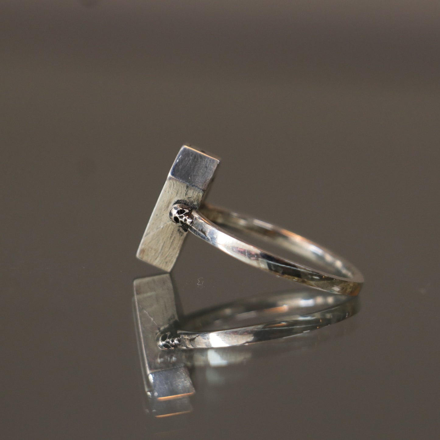 Coffin Skull 925 Silver Black Ring