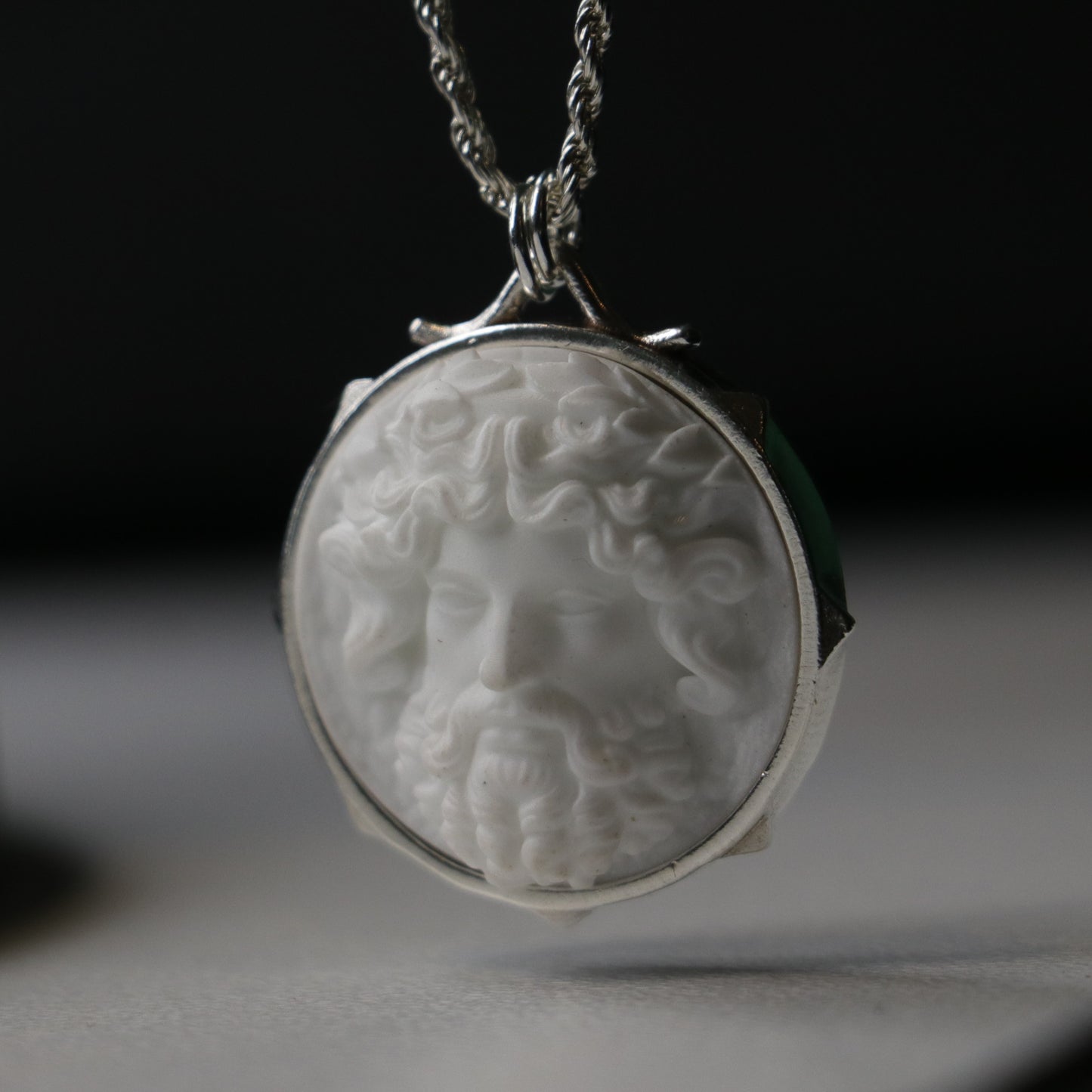 Marble Lion 925 Silver Gold Plated Necklace