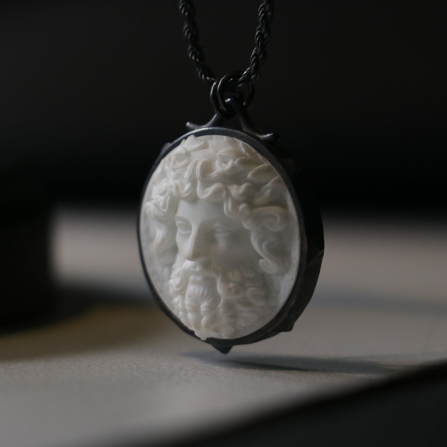 Marble Lion 925 Silver Gold Plated Necklace