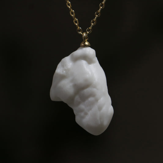 Marble Lion 925 Silver Gold Plated Necklace