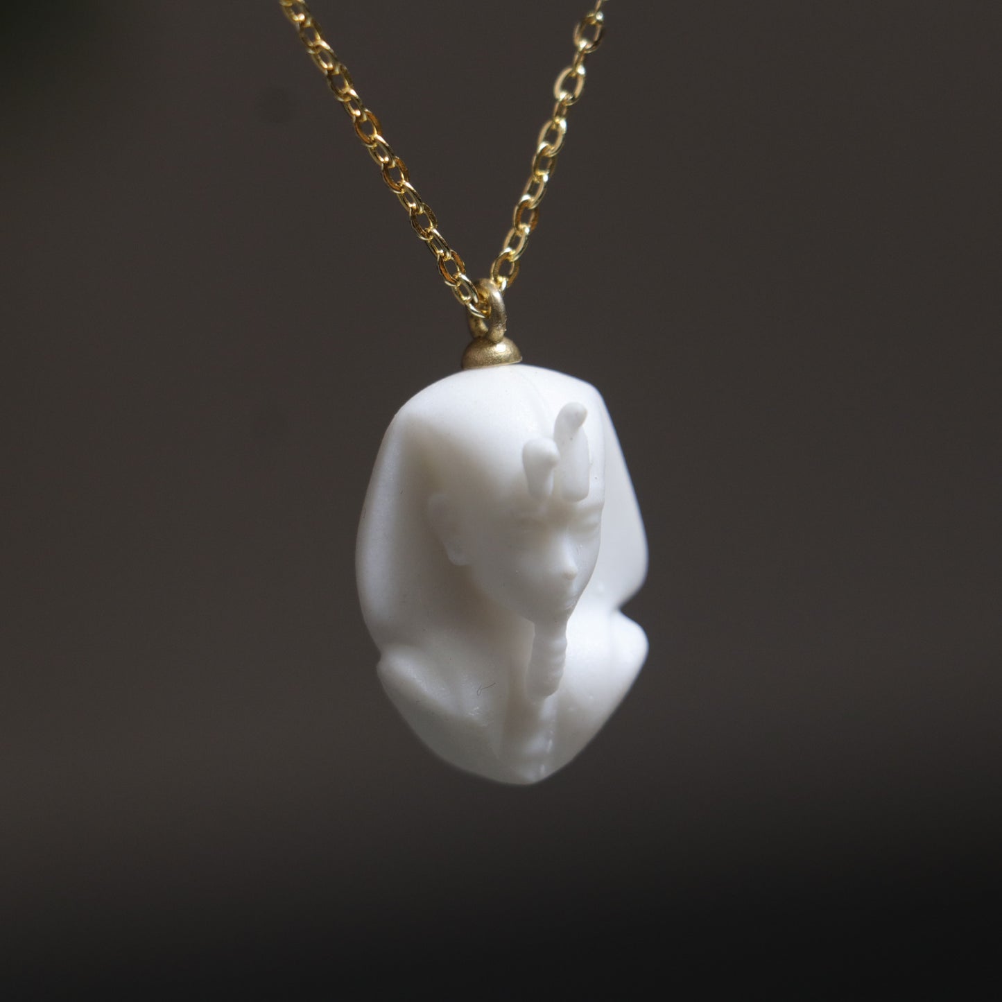 Marble Lion 925 Silver Gold Plated Necklace