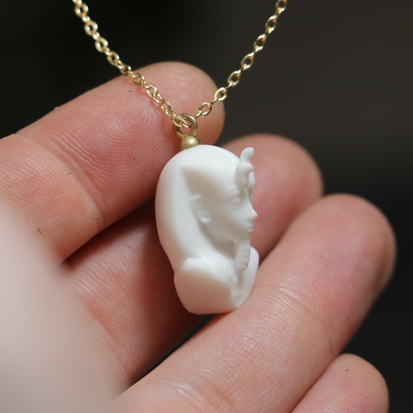 Marble Lion 925 Silver Gold Plated Necklace