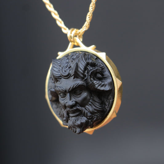 Marble Lion 925 Silver Gold Plated Necklace