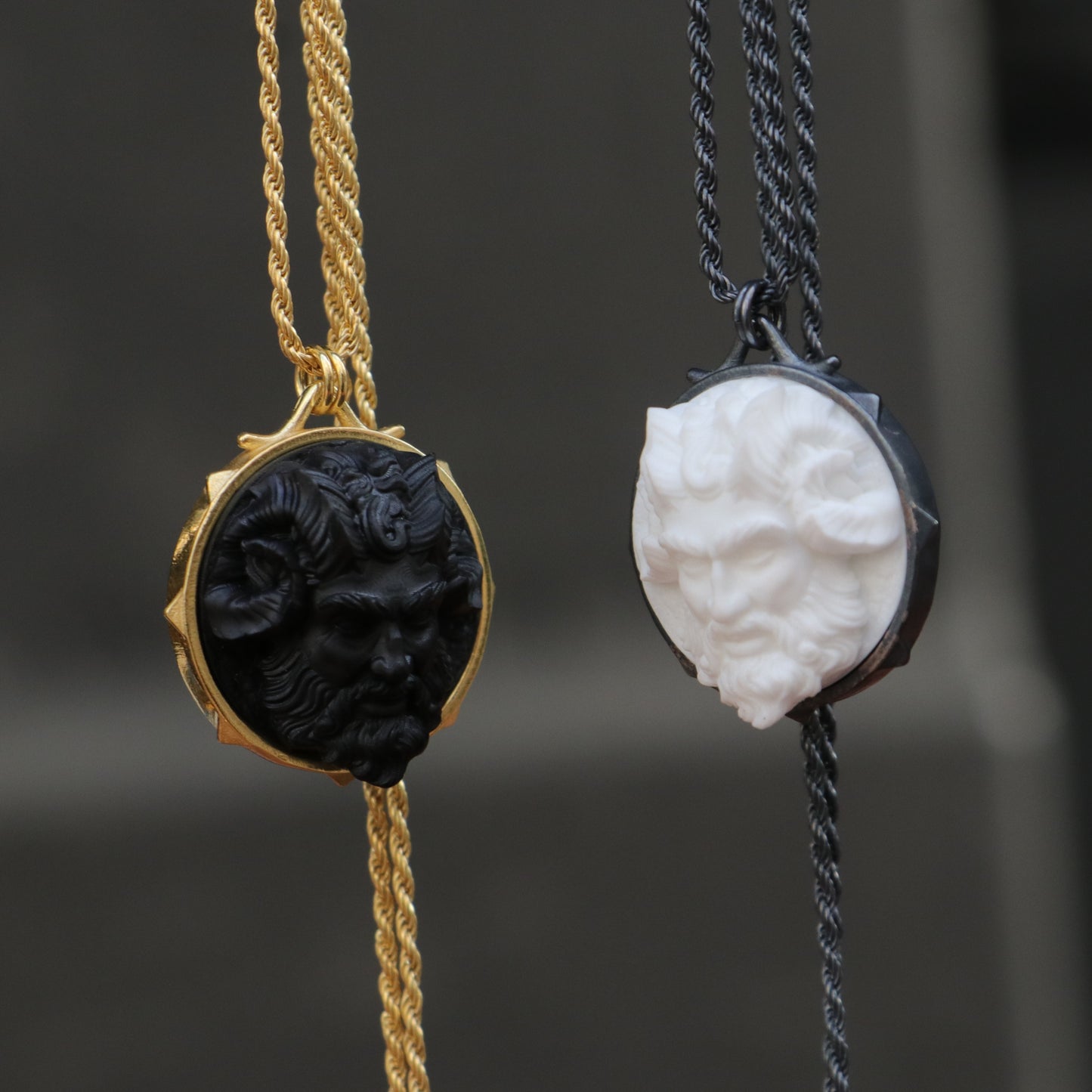 Marble Lion 925 Silver Gold Plated Necklace