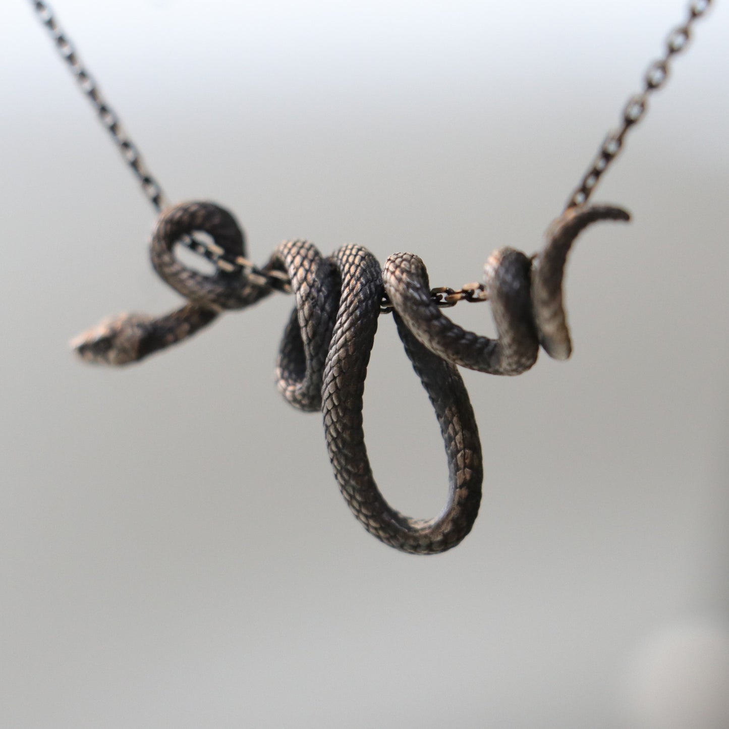 Coiled Snake 925 Silver Gold Plated Necklace