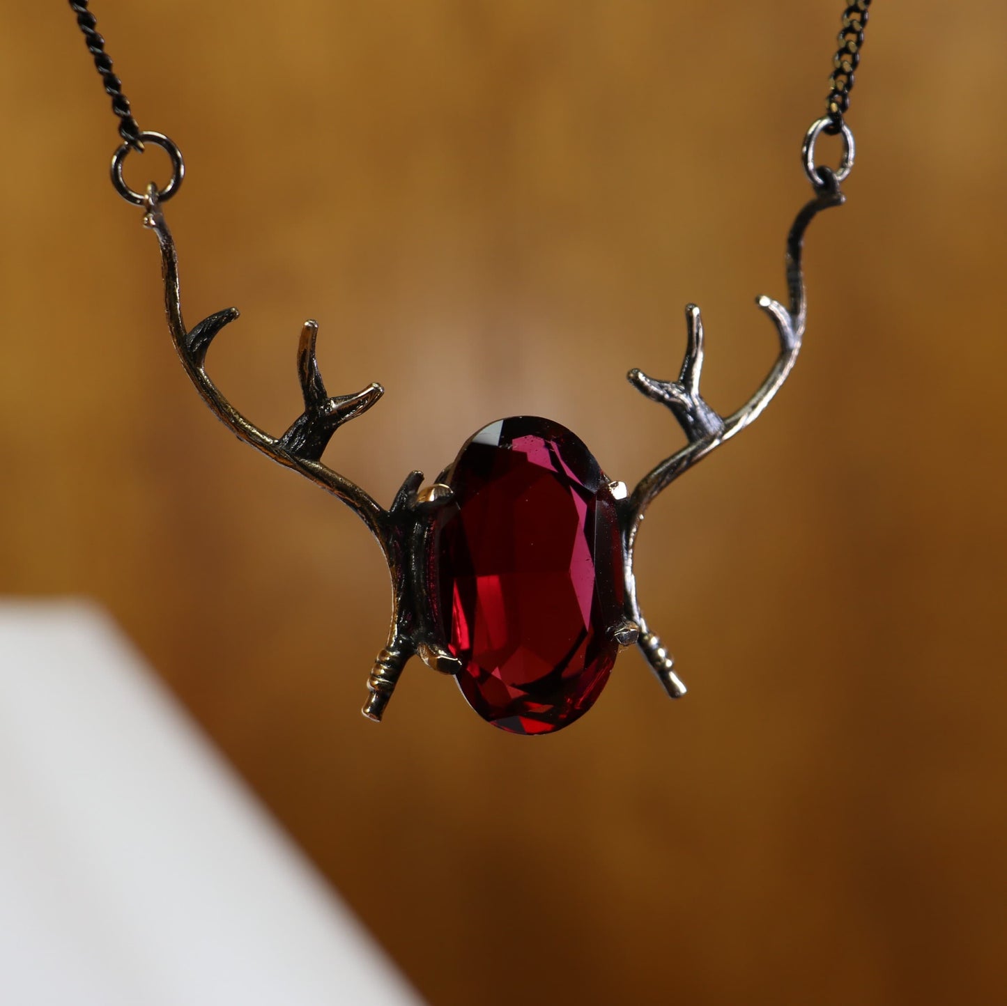 Alageyik Boynuzu Kolye (Tüm Maden ve Taş Seçenekleri)