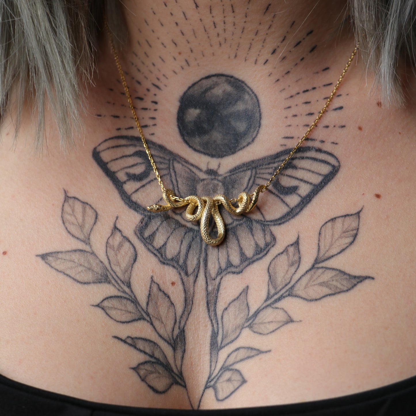 Sarmal Yılan 925 Gümüş Altın Kaplama Kolye