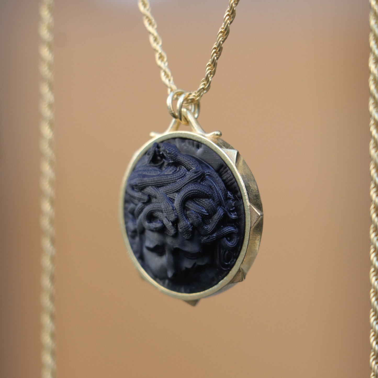 Marble Lion 925 Silver Gold Plated Necklace