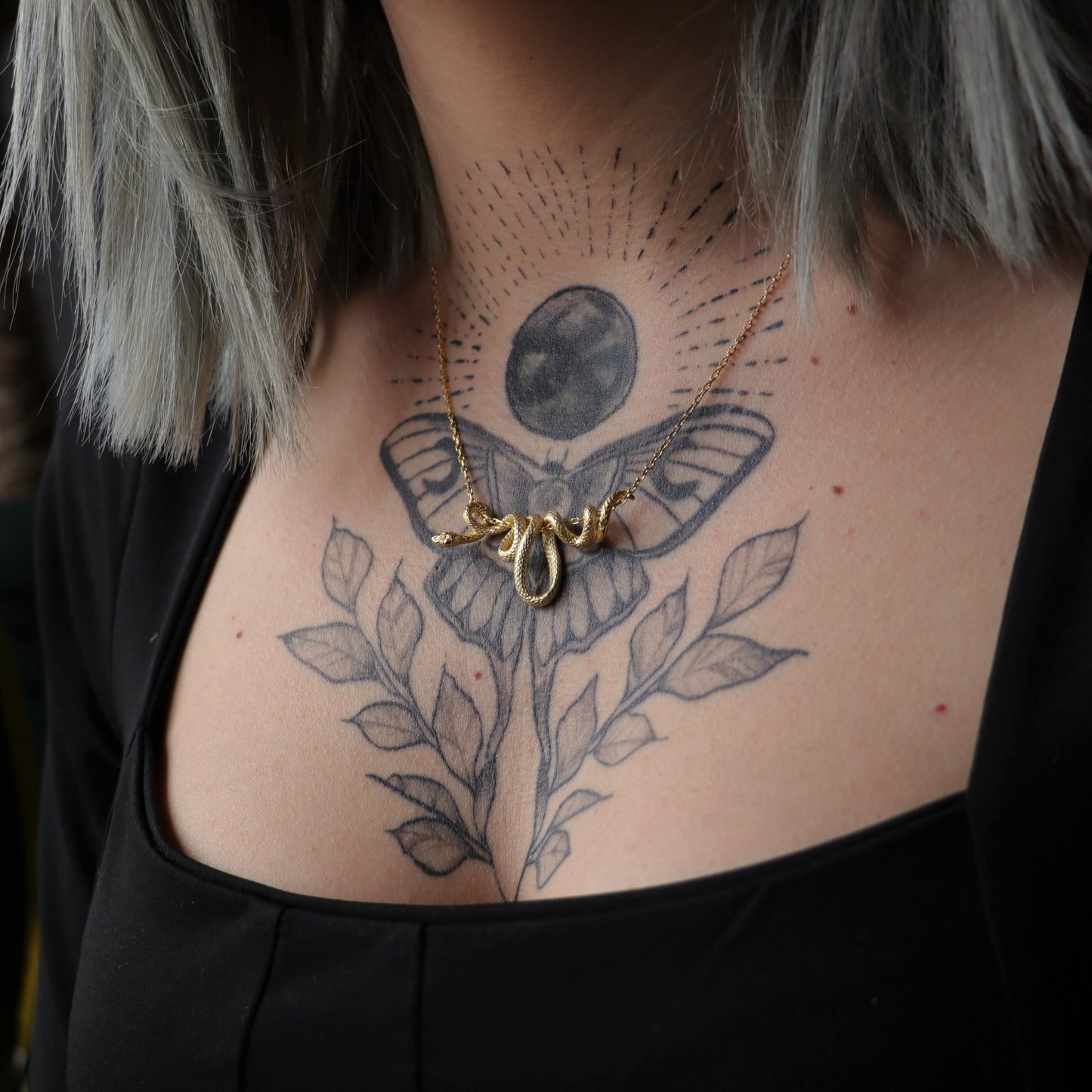 Sarmal Yılan 925 Gümüş Altın Kaplama Kolye