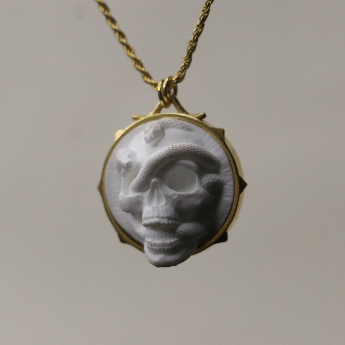 Marble Lion 925 Silver Gold Plated Necklace