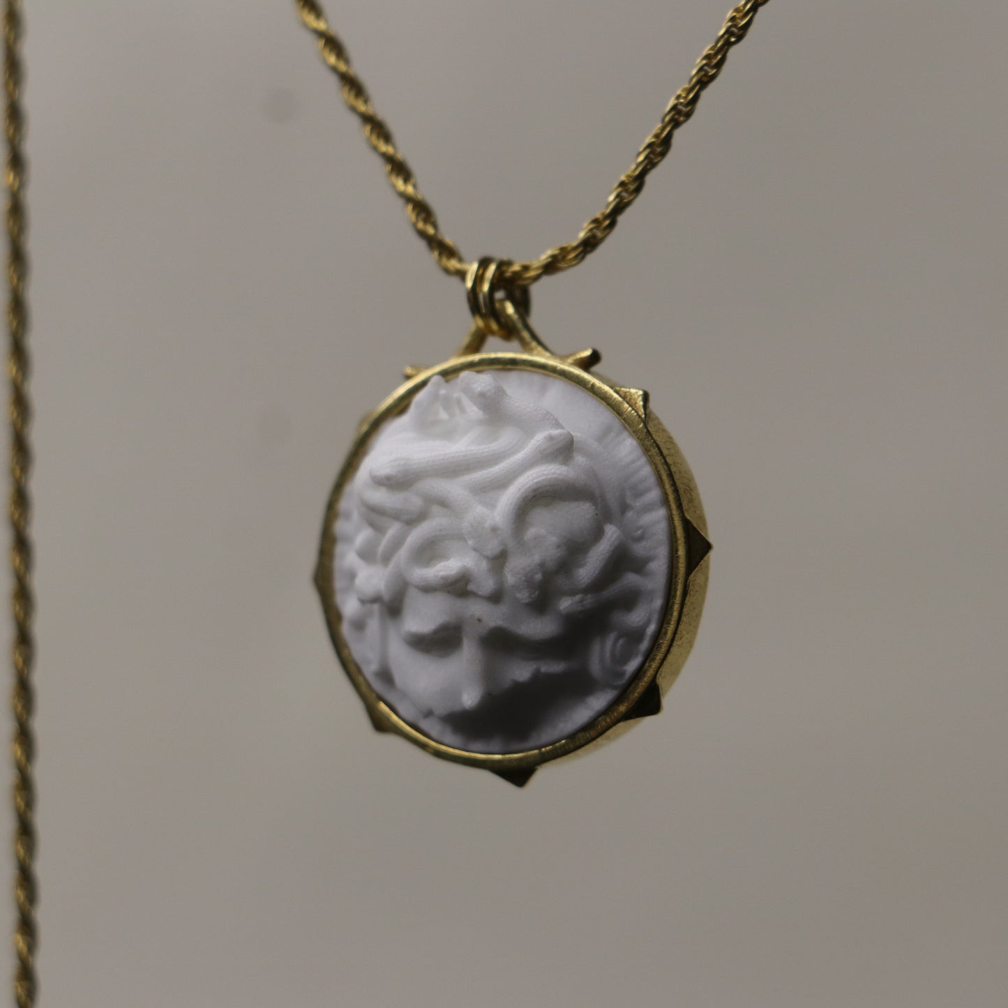 Marble Lion 925 Silver Gold Plated Necklace