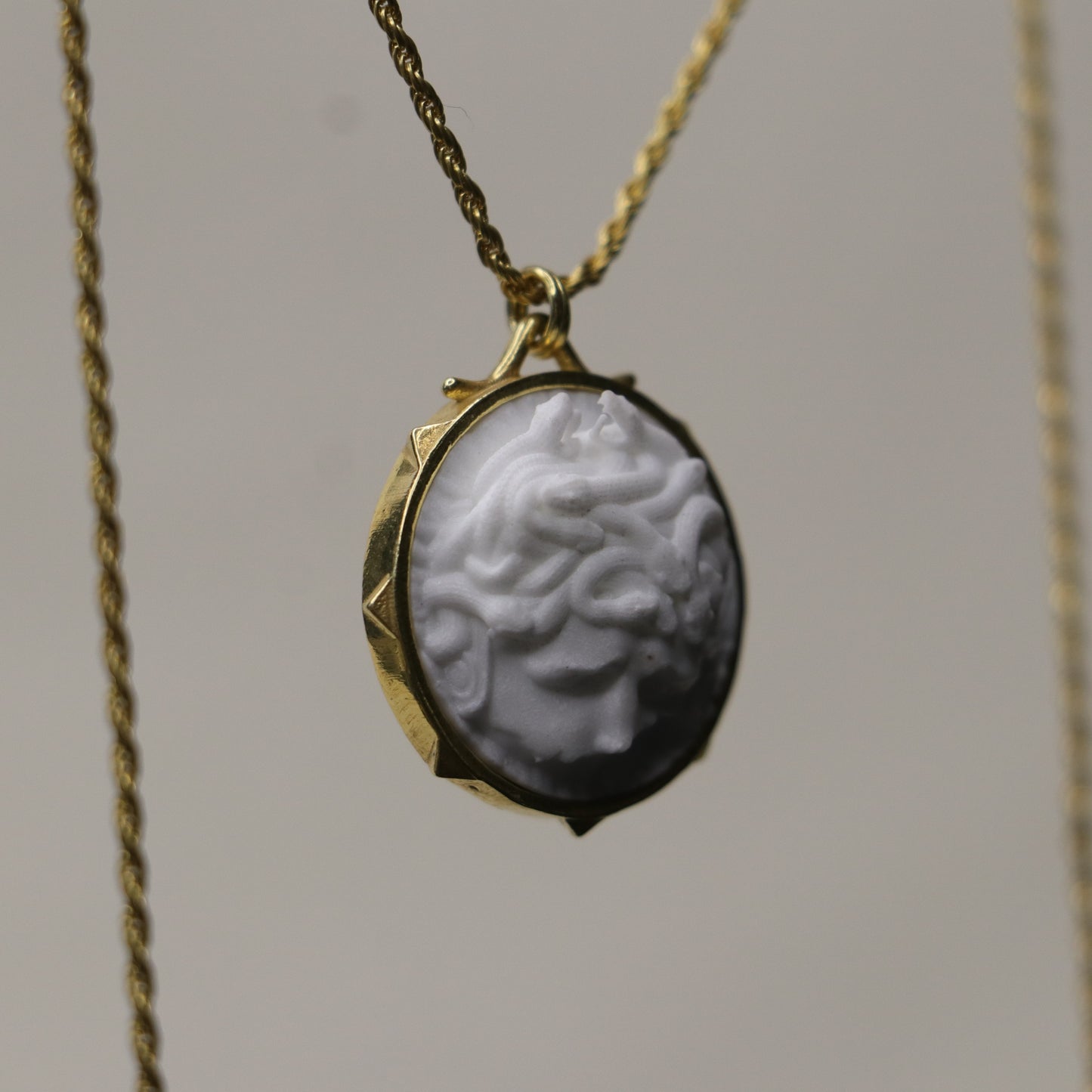 Marble Lion 925 Silver Gold Plated Necklace