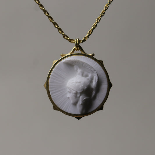 Marble Lion 925 Silver Gold Plated Necklace