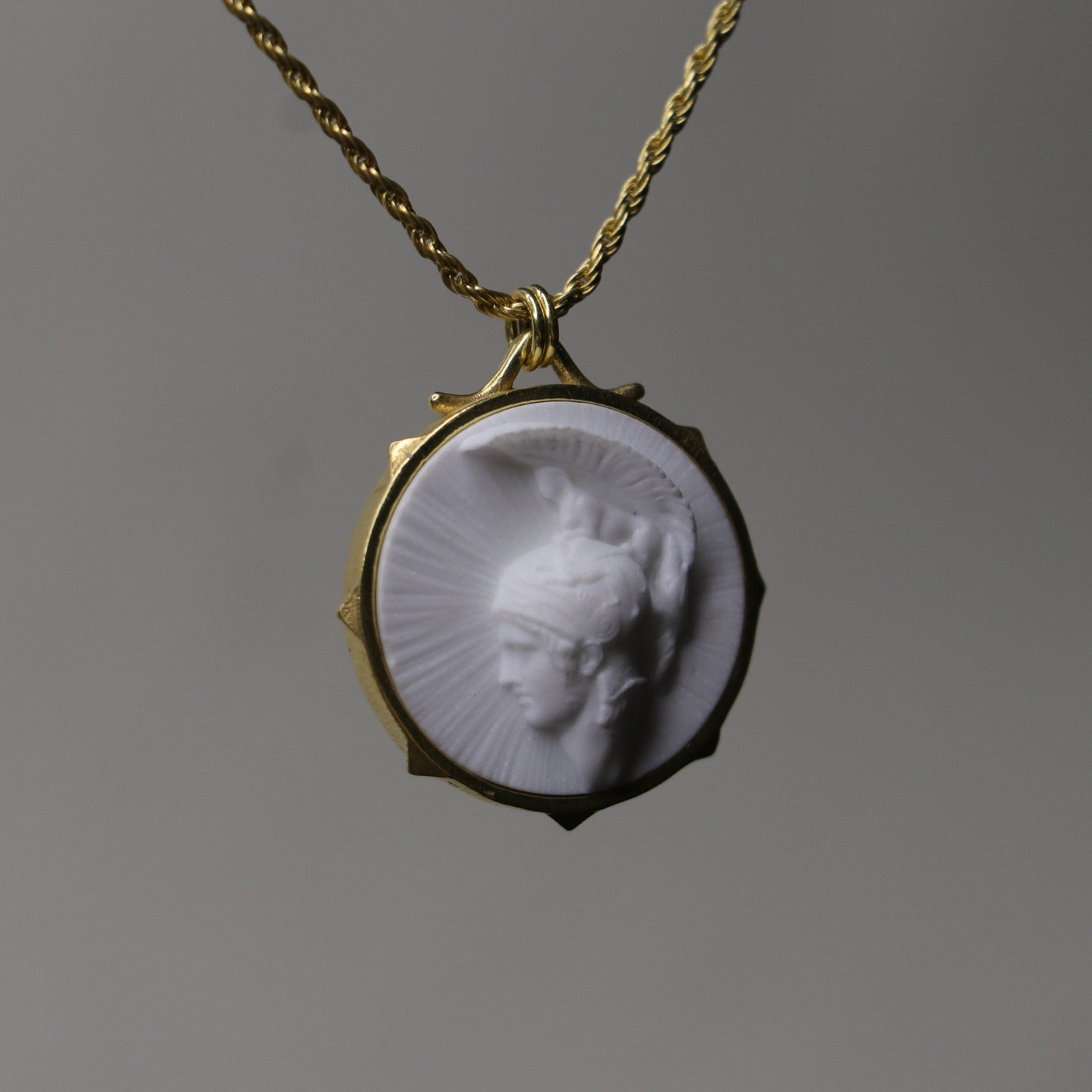 Marble Lion 925 Silver Gold Plated Necklace