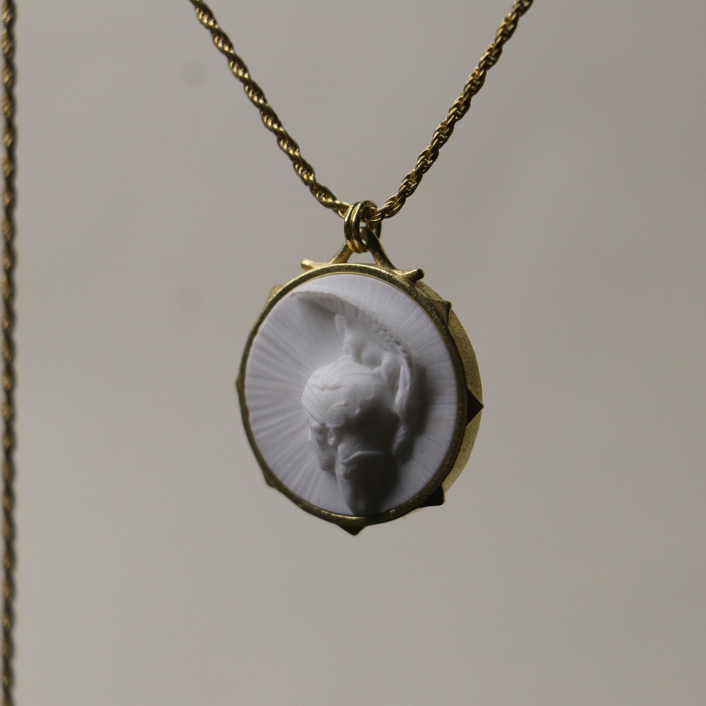 Marble Lion 925 Silver Gold Plated Necklace