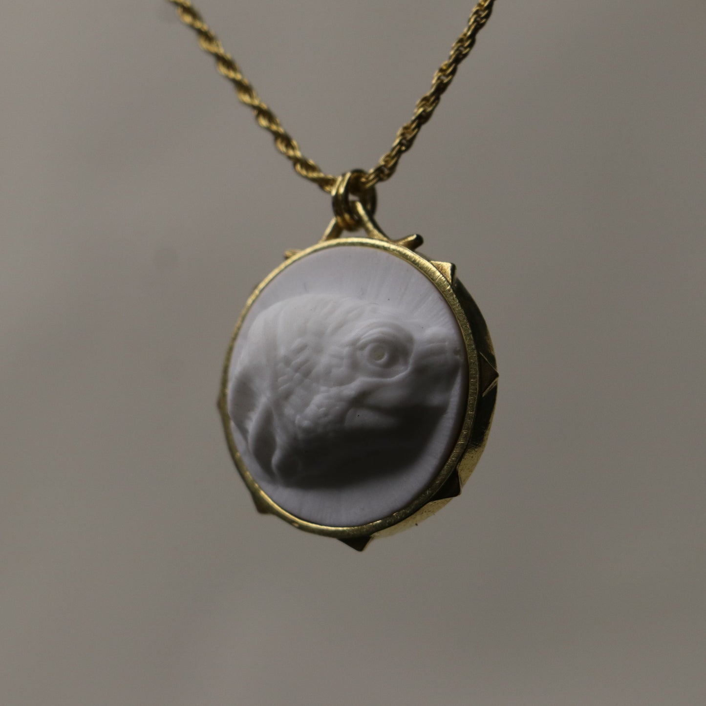 Marble Lion 925 Silver Gold Plated Necklace