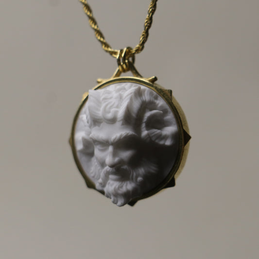 Marble Lion 925 Silver Gold Plated Necklace