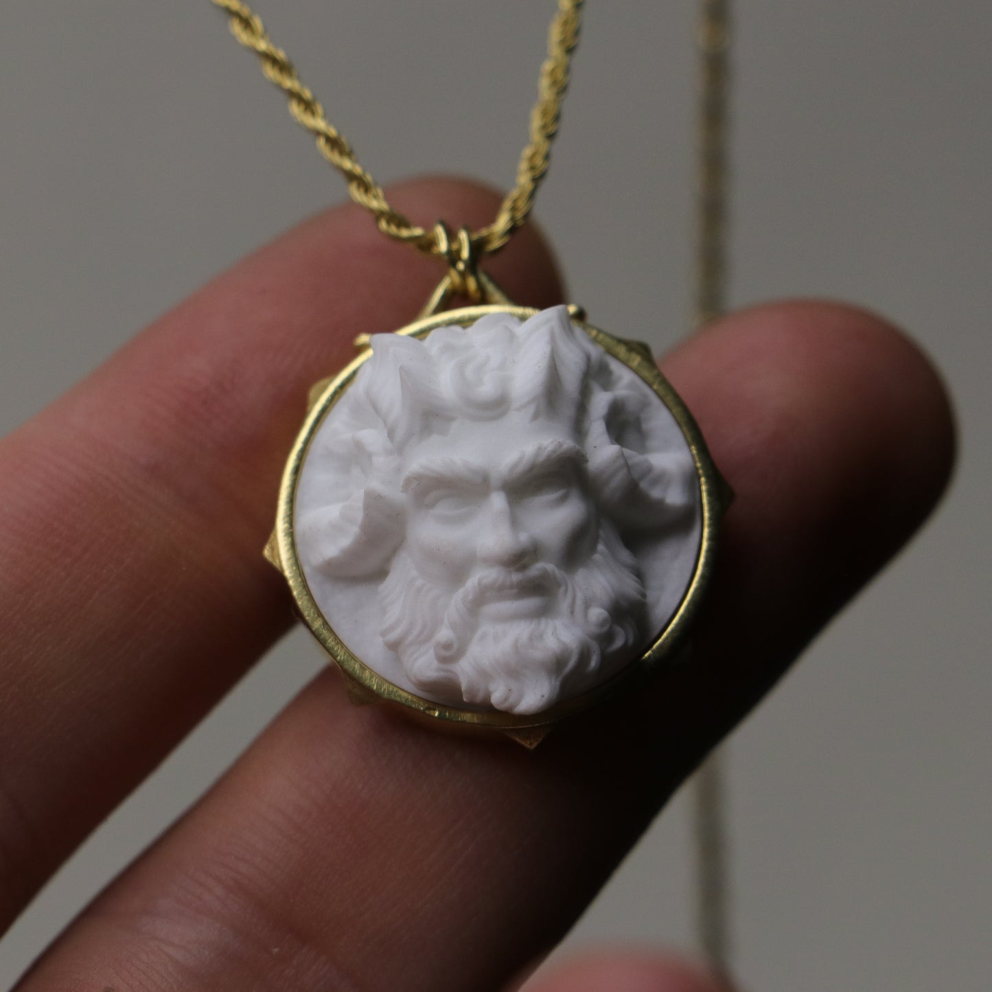 Marble Lion 925 Silver Gold Plated Necklace