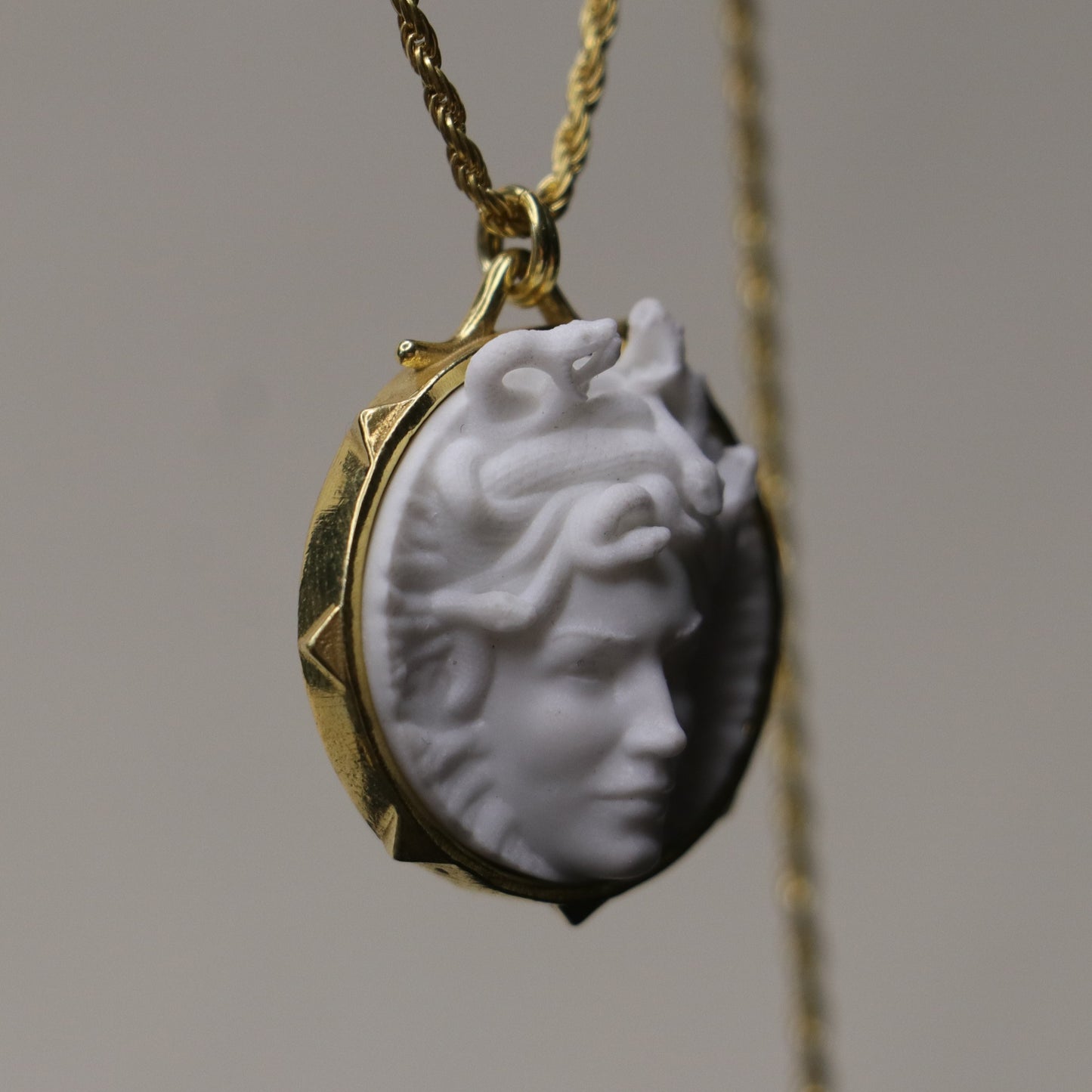 Marble Lion 925 Silver Gold Plated Necklace