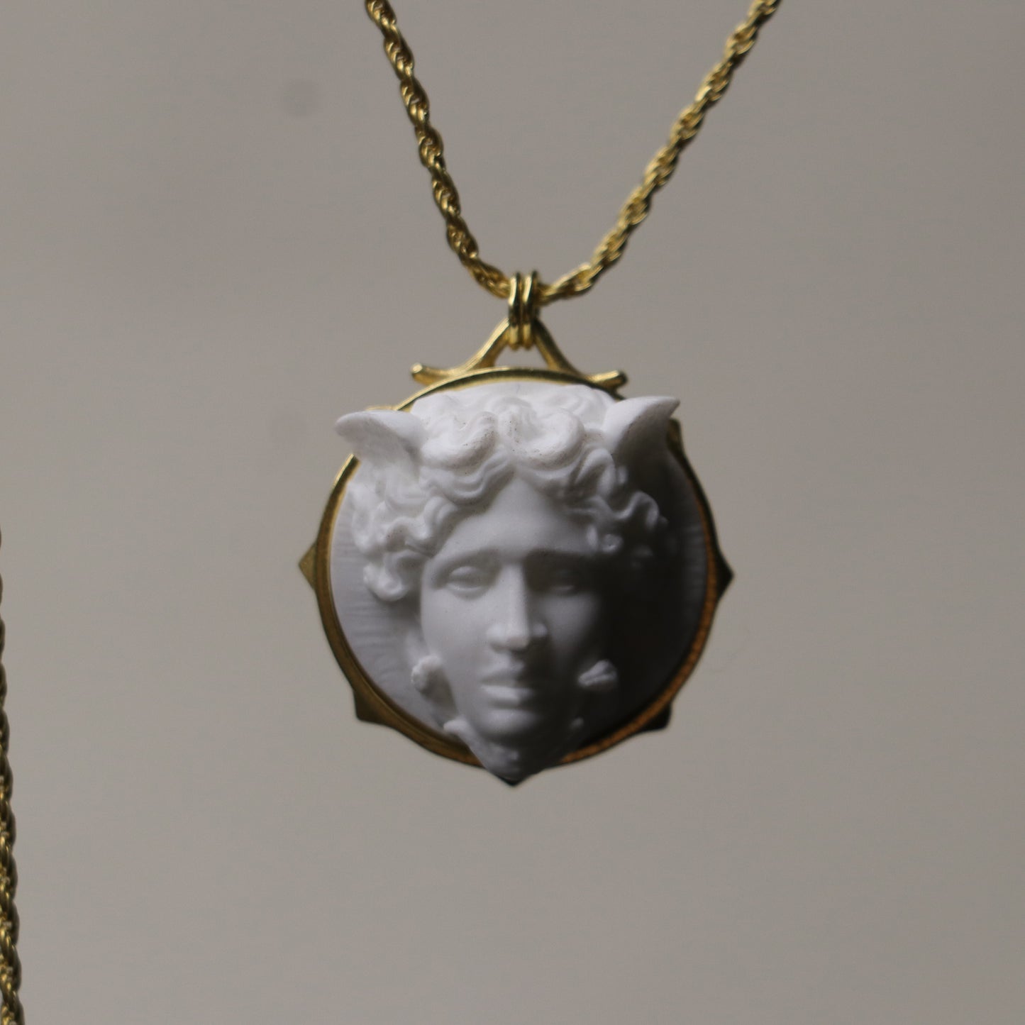 Marble Lion 925 Silver Gold Plated Necklace