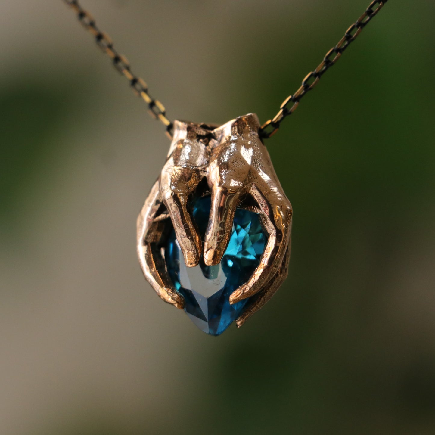 Drop Garnet Stone Palm Necklace