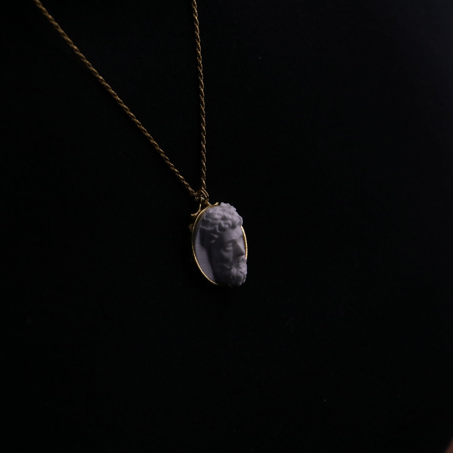 Marble Lion 925 Silver Gold Plated Necklace