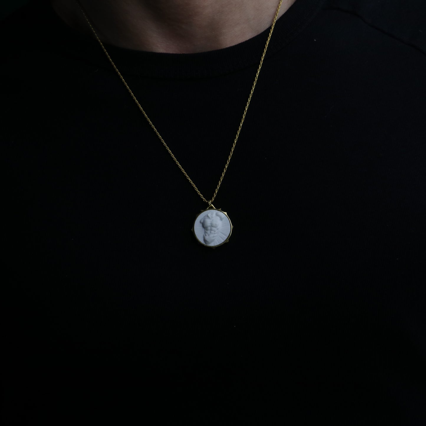 Marble Lion 925 Silver Gold Plated Necklace