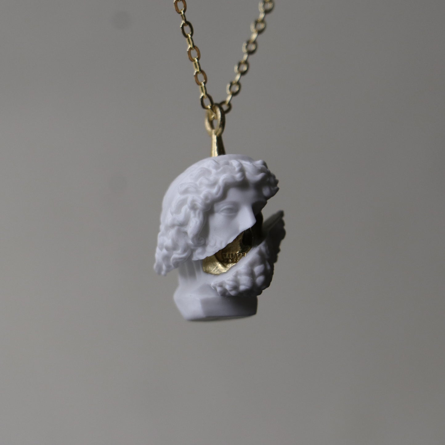 Marble Lion 925 Silver Gold Plated Necklace