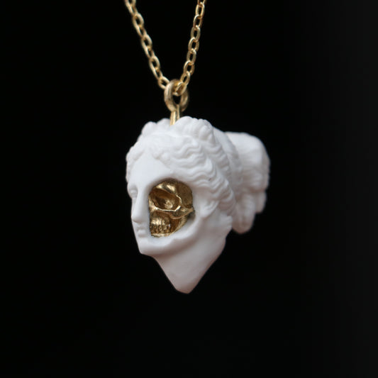 Marble Lion 925 Silver Gold Plated Necklace