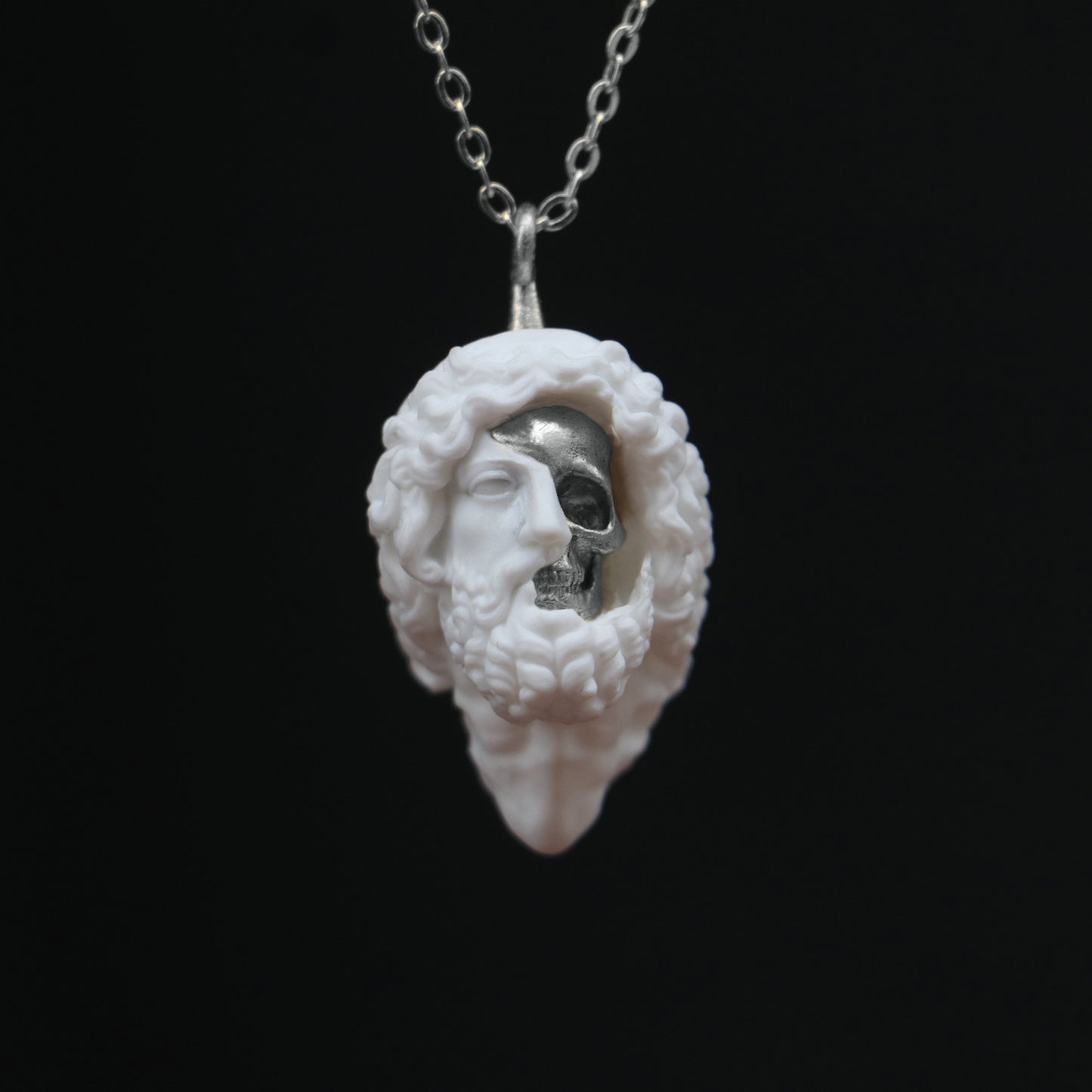 Marble Lion 925 Silver Gold Plated Necklace