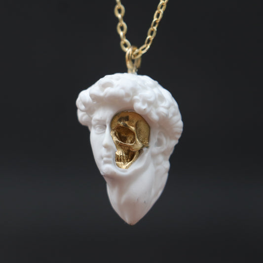 Marble Lion 925 Silver Gold Plated Necklace