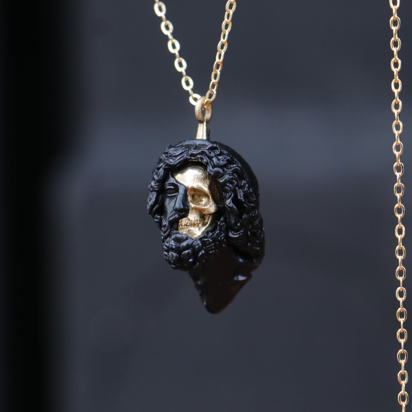 Marble Lion 925 Silver Gold Plated Necklace