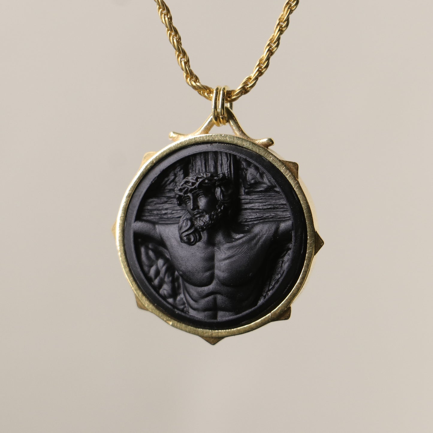 Marble Lion 925 Silver Gold Plated Necklace