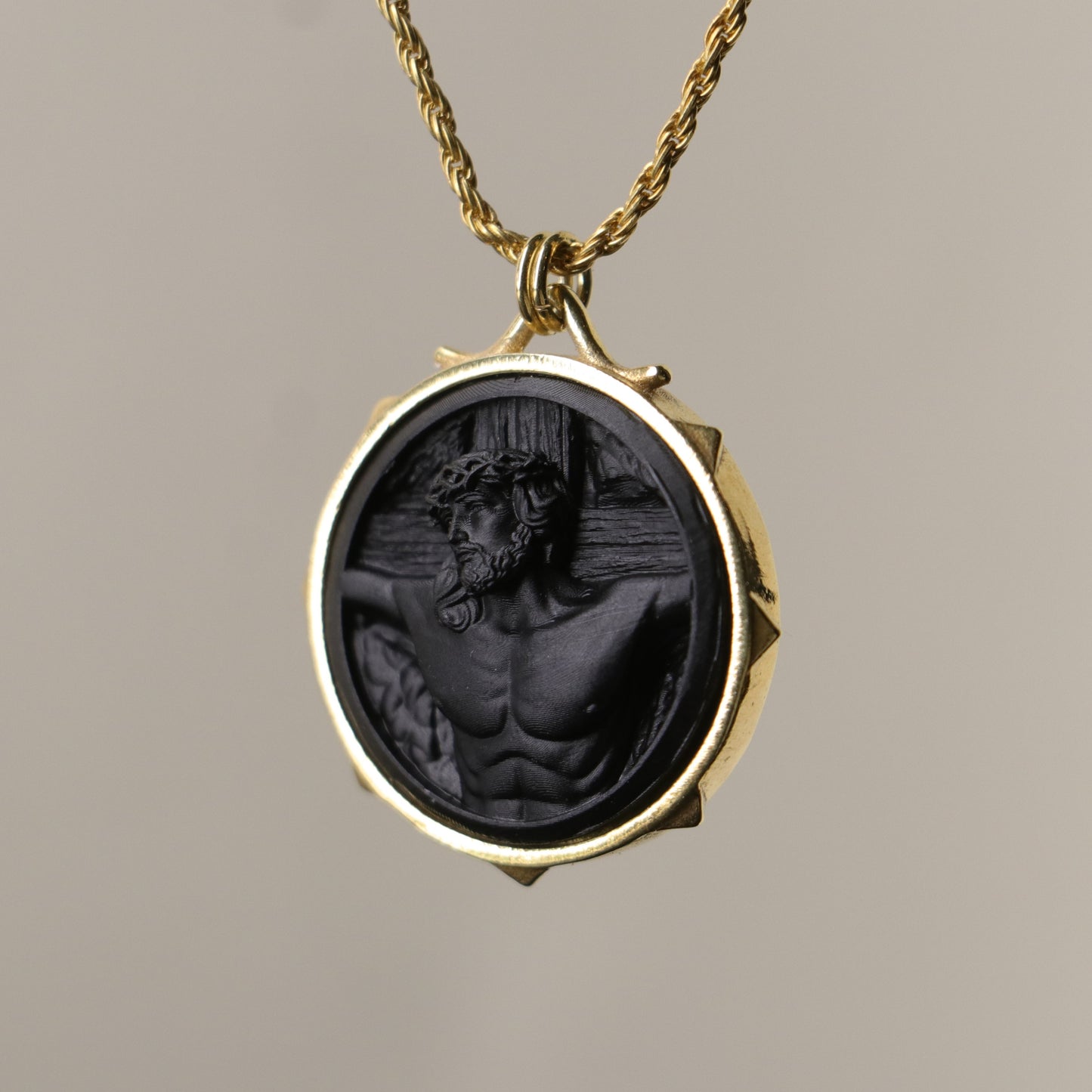 Marble Lion 925 Silver Gold Plated Necklace