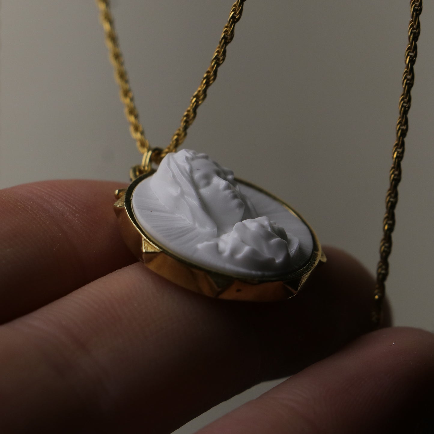 Marble Lion 925 Silver Gold Plated Necklace