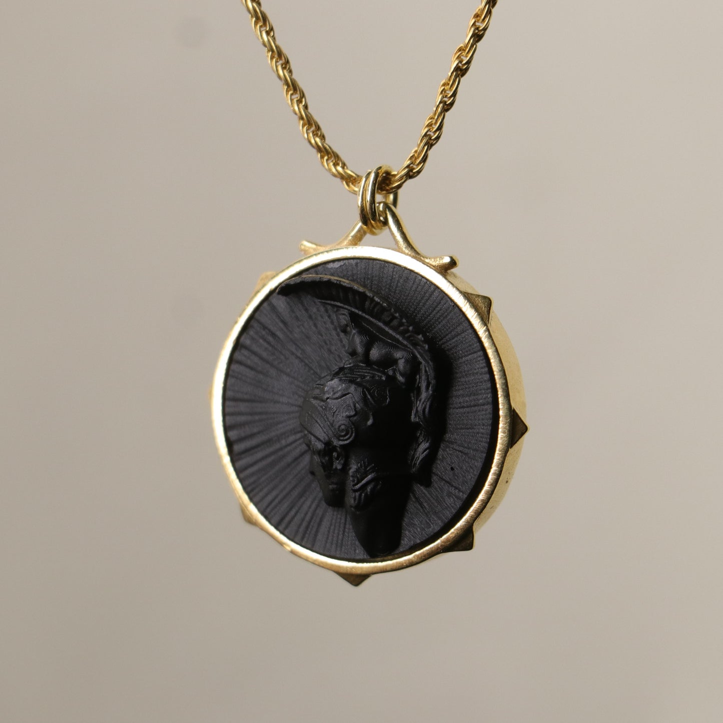 Marble Lion 925 Silver Gold Plated Necklace