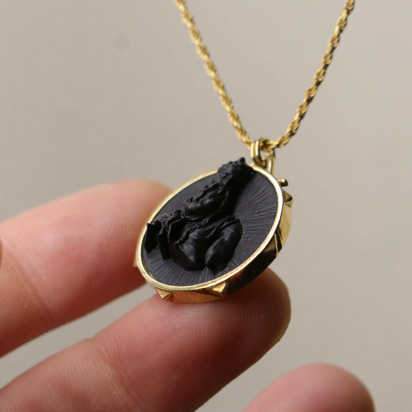 Marble Lion 925 Silver Gold Plated Necklace