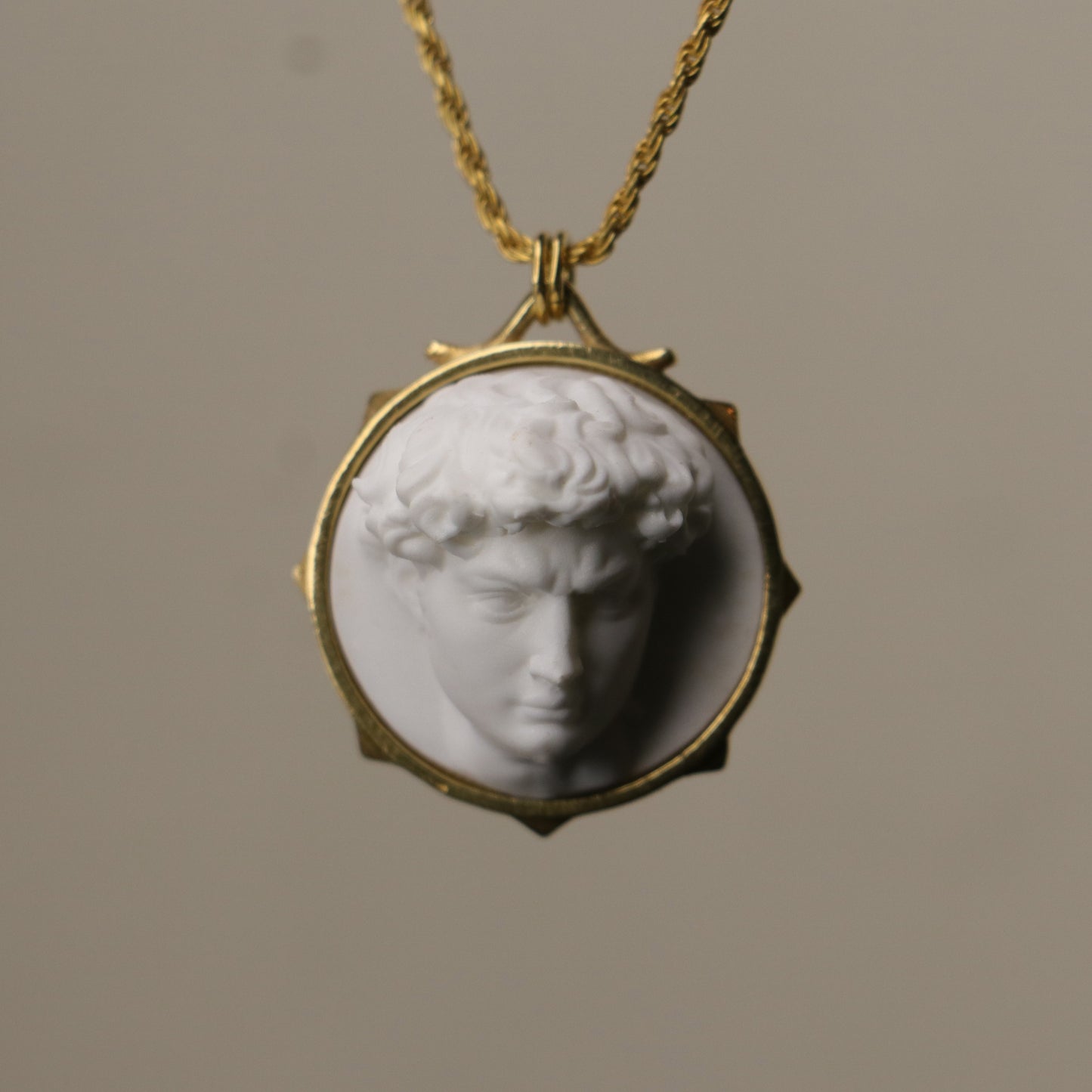 Marble Lion 925 Silver Gold Plated Necklace