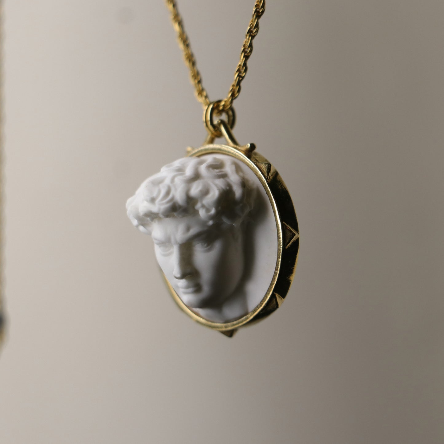 Marble Lion 925 Silver Gold Plated Necklace