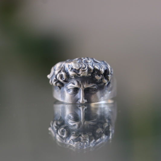 925 Black Silver Owl Men's Ring