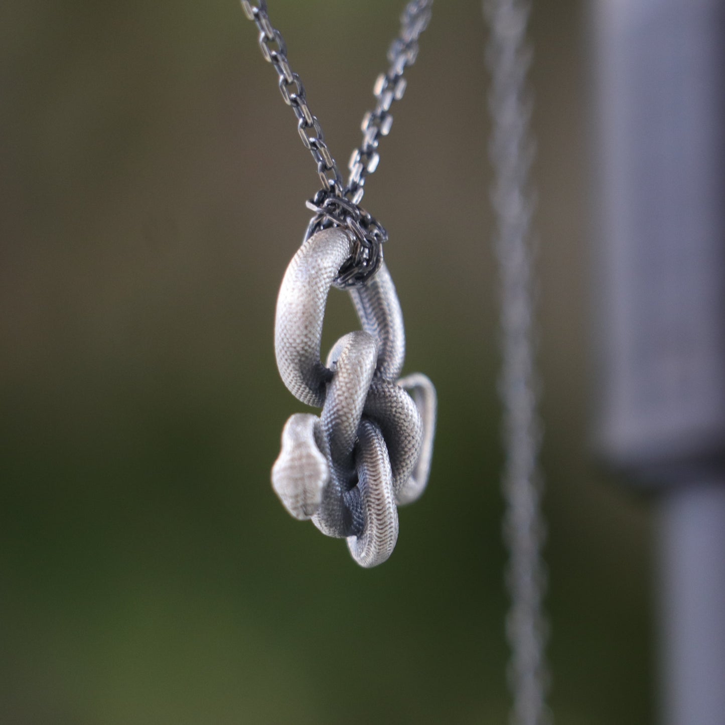 Mini Mini Skull 925 Oxidized Silver Necklace