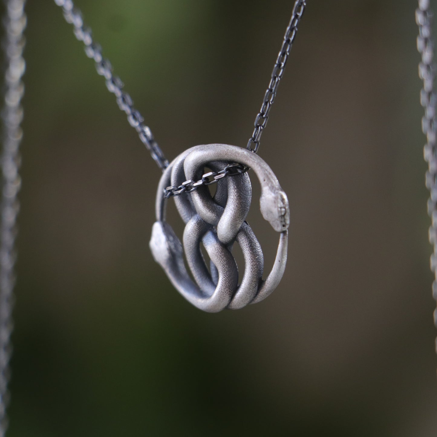 Ying Yang Ouroboros Yılan 925 Gümüş Kolye