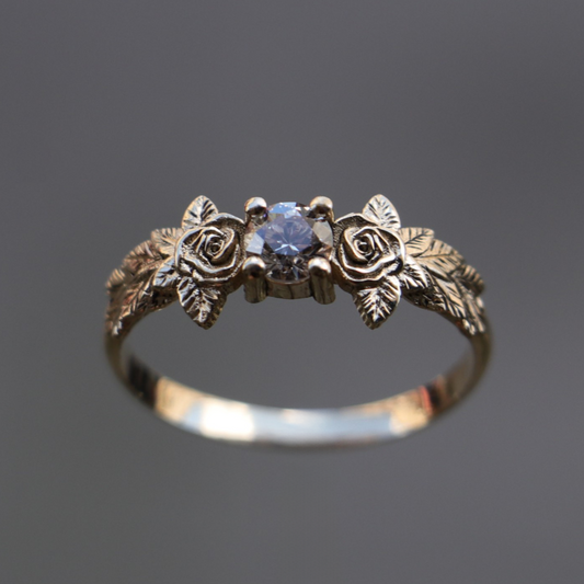 0.33 Karat Gül ve Yapraklar Pırlanta Yüzük