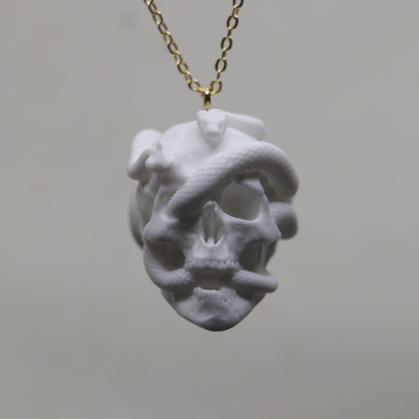 Marble Lion 925 Silver Gold Plated Necklace