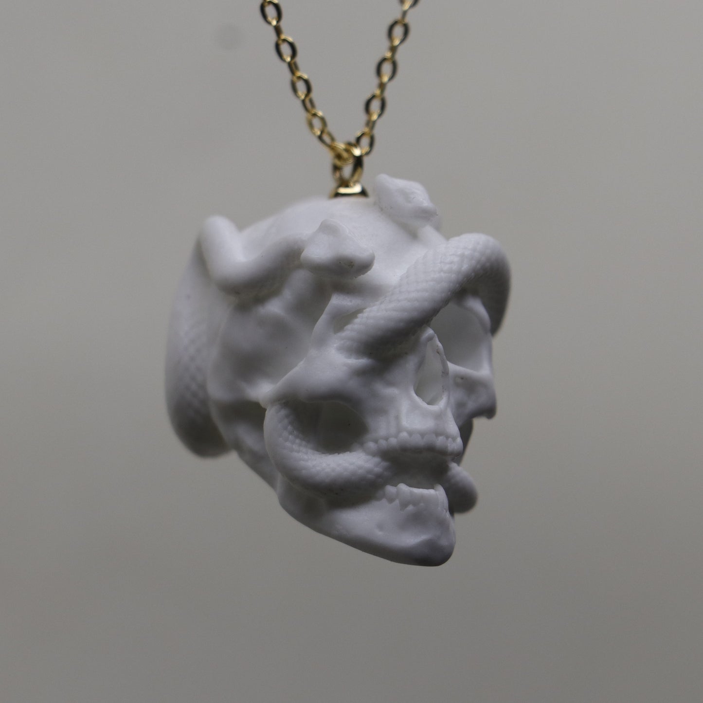 Marble Lion 925 Silver Gold Plated Necklace